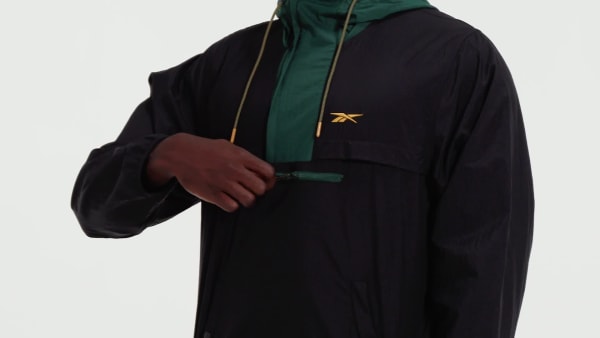 Svart Lightweight Woven Anorak Jacket P1764