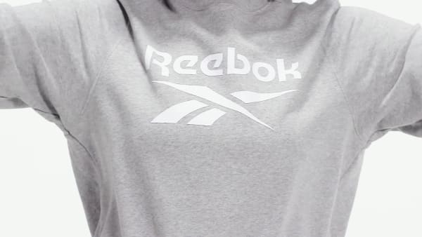 Grey Reebok Identity Logo French Terry Crew Sweatshirt (Plus Size)