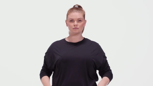 Black Workout Ready Supremium Long-Sleeve Top T-Long-Sleeve Top (Plus Size) 20793