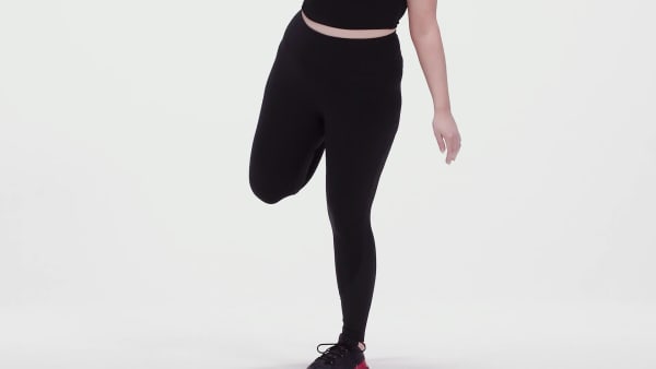Czerń Prążkowane legginsy z wysokim stanem Workout Ready (plus size) IZW20