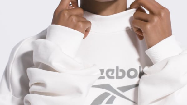White Reebok Classics Mock Neck Sweatshirt 62485