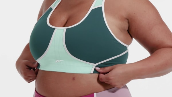 Green Lux Racer Colorblocked Padded Bra (Plus Size)