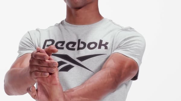 Szary Koszulka z dużym logo Reebok Identity