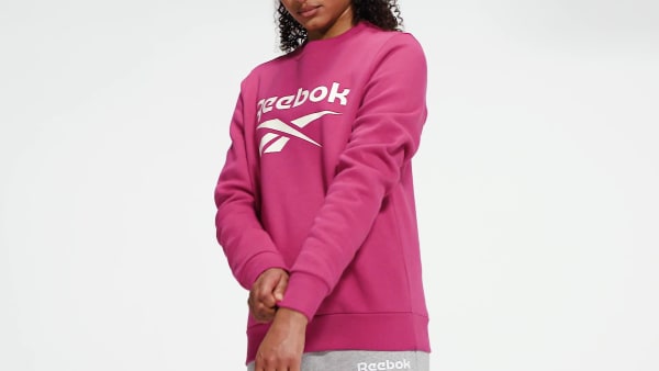Pink Reebok Identity Logo Fleece Crew Sweatshirt BG856