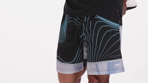 Black Austin Allover Print Shorts